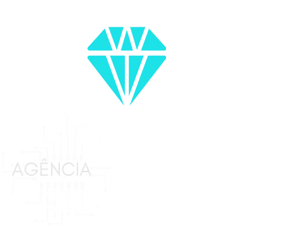 Logotipo da Agência Fazenda Digital com folhas brancas e diamante turquesa