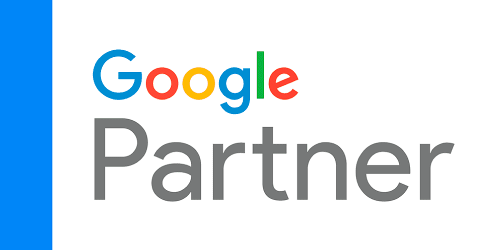 Selo Google Partner com o logotipo colorido do Google